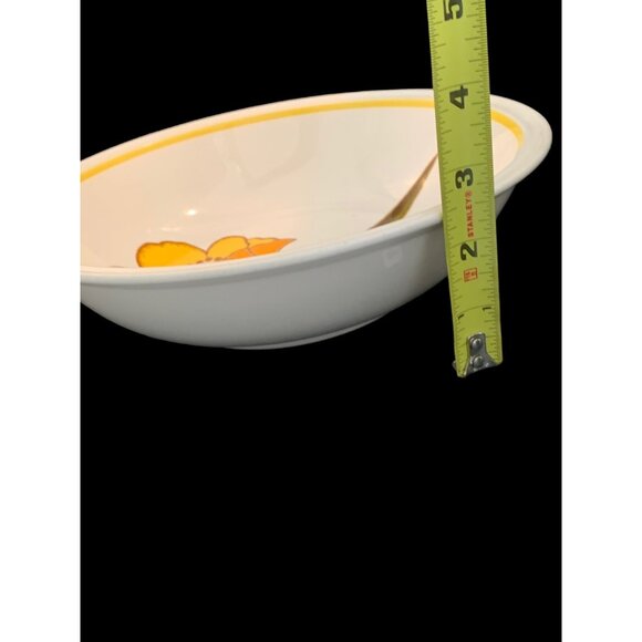 RARE- Vintage Mikasa Forecast Dolly 9.5" Vegetable Bowl  Japan Yellow Poppy - Picture 10 of 12